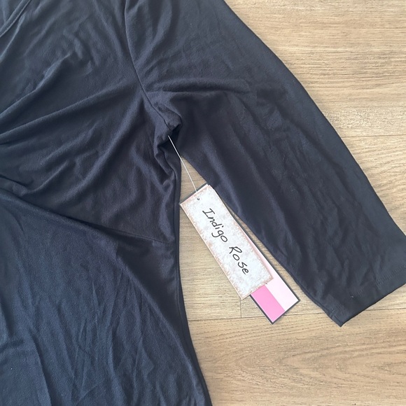 Indigo Rose Black 3/4 Sleeve Maternity Knot Front Top, Size: Small, Medium- NWT - Picture 5 of 12
